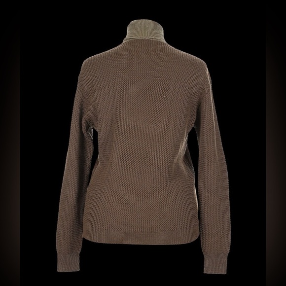 VTG Minarelli Italian Suede/Knit Blend Colorblock Turtleneck Sweater Women's XL - Picture 3 of 8